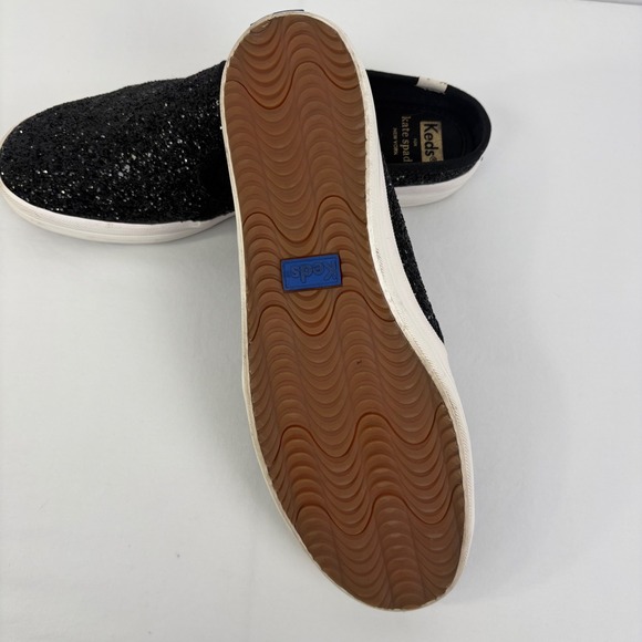 Keds x Kate Spade Black Glitter Slip On Mule Sneakers Shoes WF61656 Womens 8.5 - Picture 9 of 10